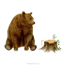 Load image into Gallery viewer, Bear and Tree Trunk - Art Print
