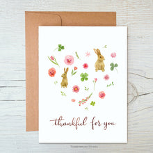 Load image into Gallery viewer, Heart Rabbit Thankful For You Card
