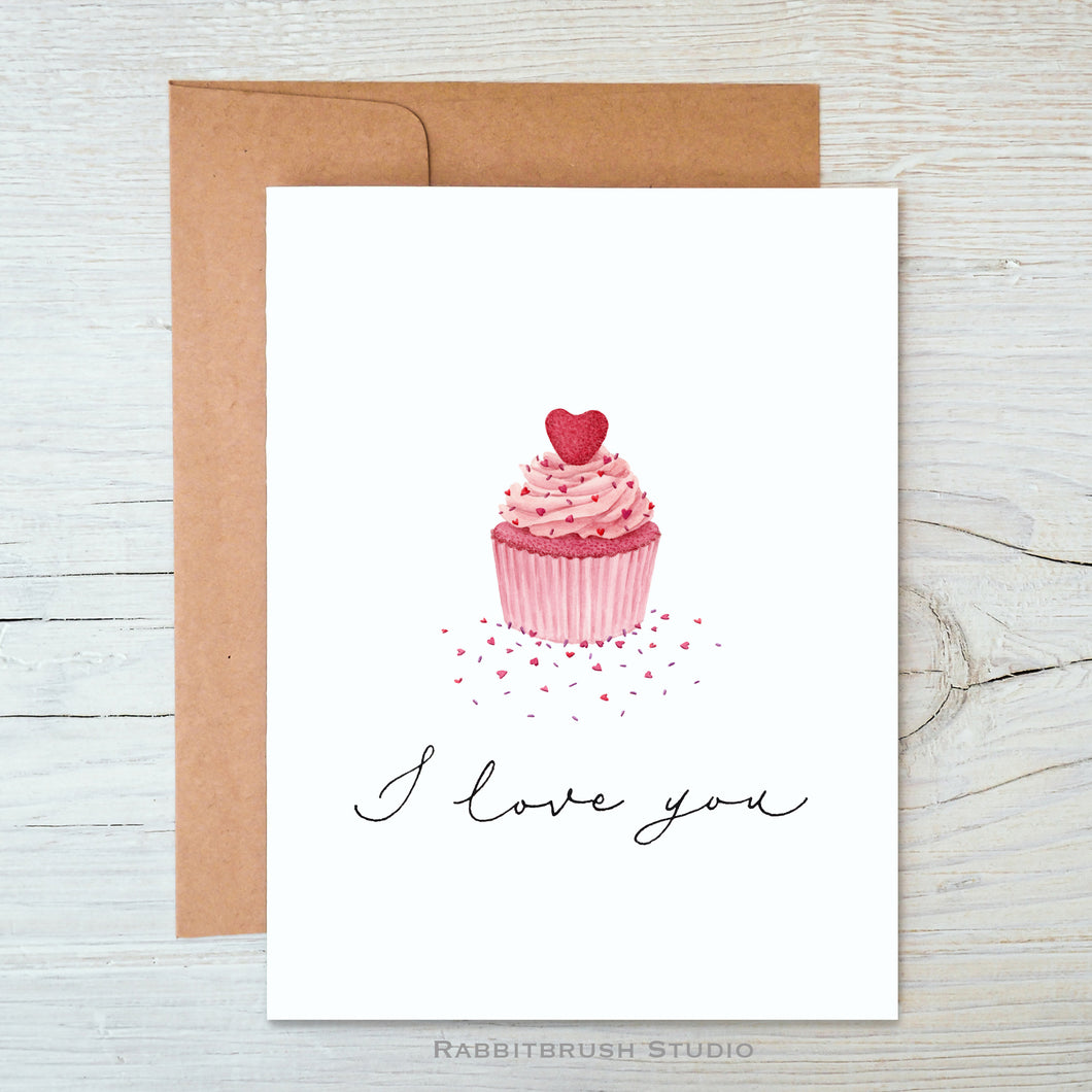 Pink Cupcake Love Card