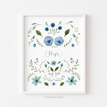 Load image into Gallery viewer, Blue Flower Scripture Art - Hope
