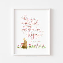Load image into Gallery viewer, Rabbit in a Garden - Philippians 4:4
