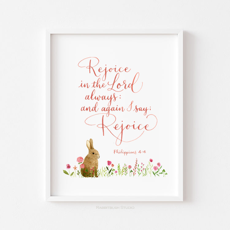 Rabbit in a Garden - Philippians 4:4