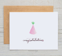 Load image into Gallery viewer, Pink Birthday Hat Card
