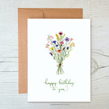 Load image into Gallery viewer, Wildflower Bouquet Birthday Card
