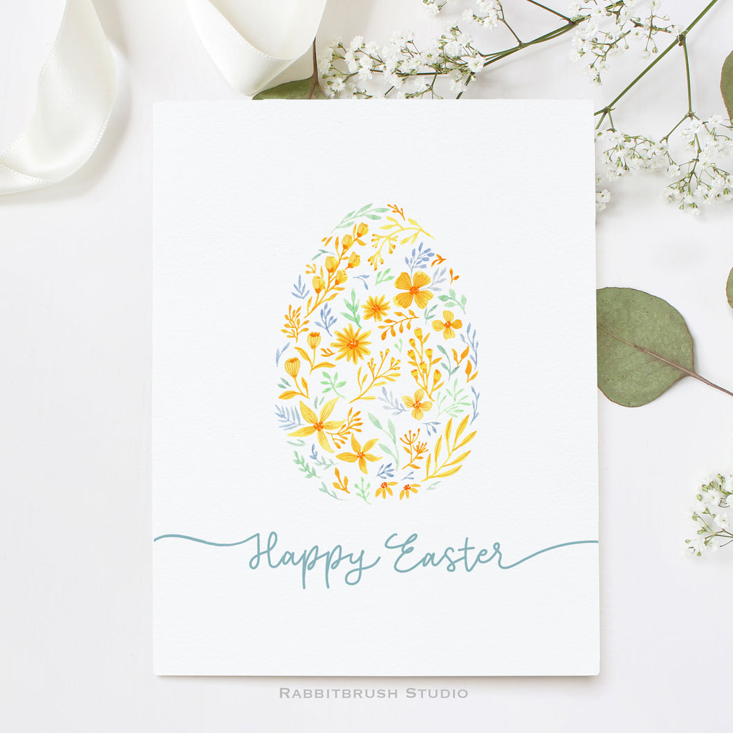 Flower Egg Easter Card