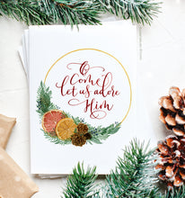Load image into Gallery viewer, Orange Wreath Christmas Card
