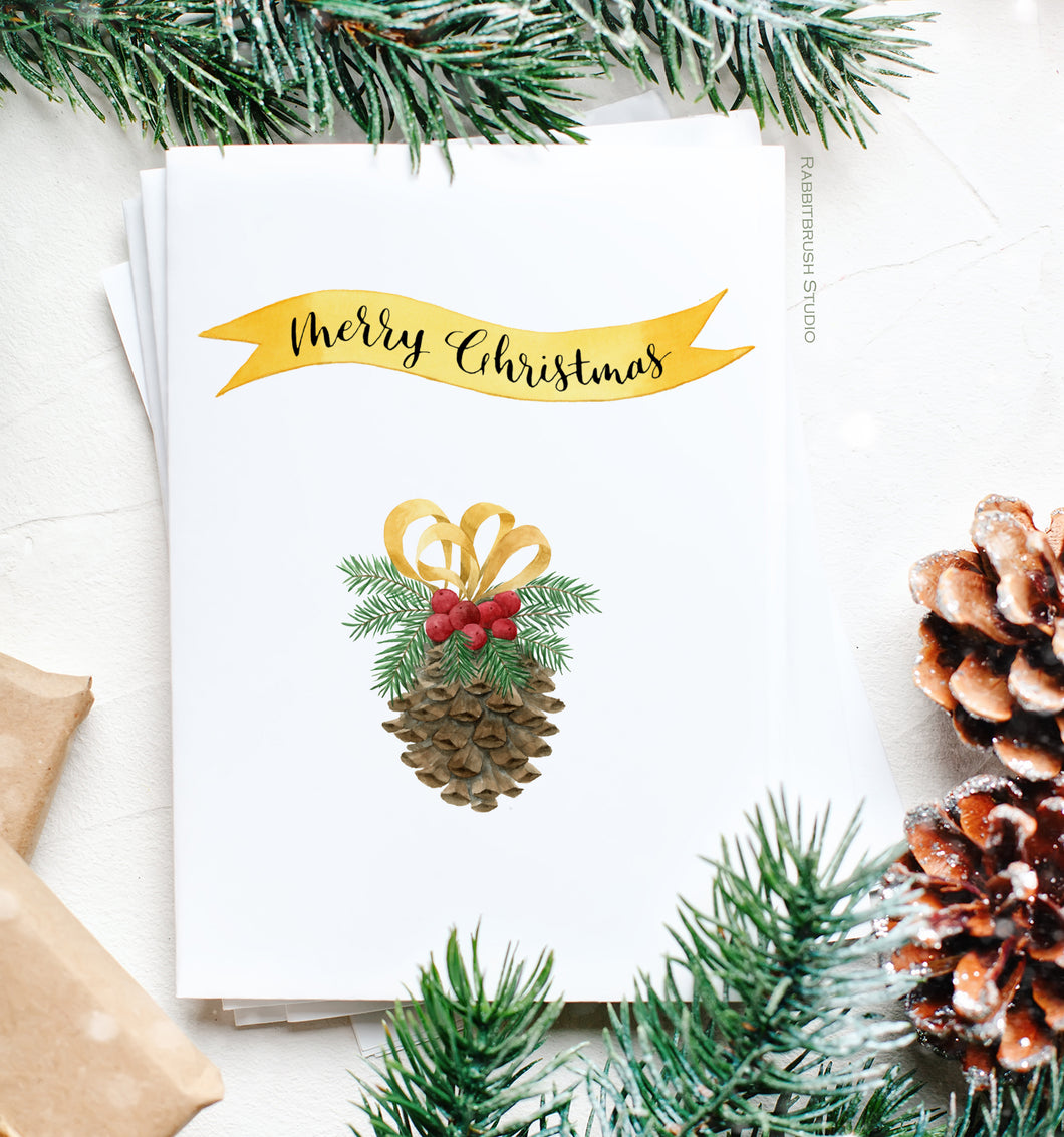 Pine Cone Christmas Card