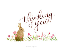 Load image into Gallery viewer, Rabbit Thinking Of You Card
