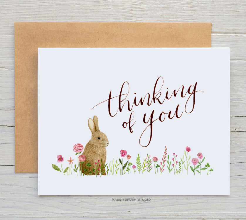 Rabbit Thinking Of You Card