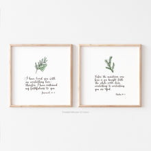 Load image into Gallery viewer, Cedar evergreen leaf Scripture Art - Jeremiah 31:3
