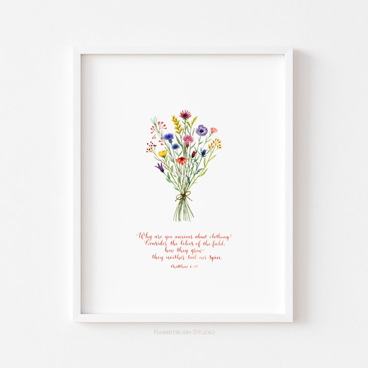 Wildflower Bouquet - Matthew 6:28